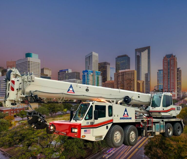 example of a rental crane truck in Houston, TX
