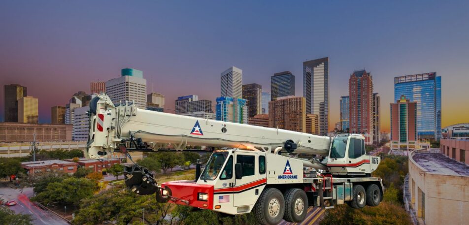 example of a rental crane truck in Houston, TX