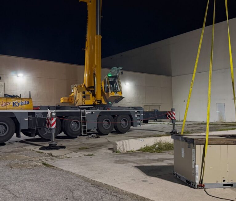 rooftop hvac crane placement in Texas