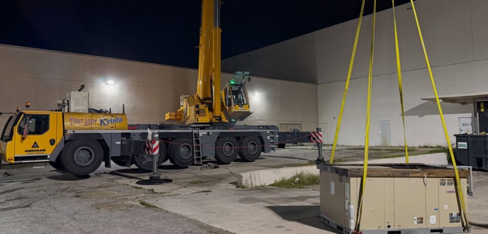 rooftop hvac crane placement in Texas